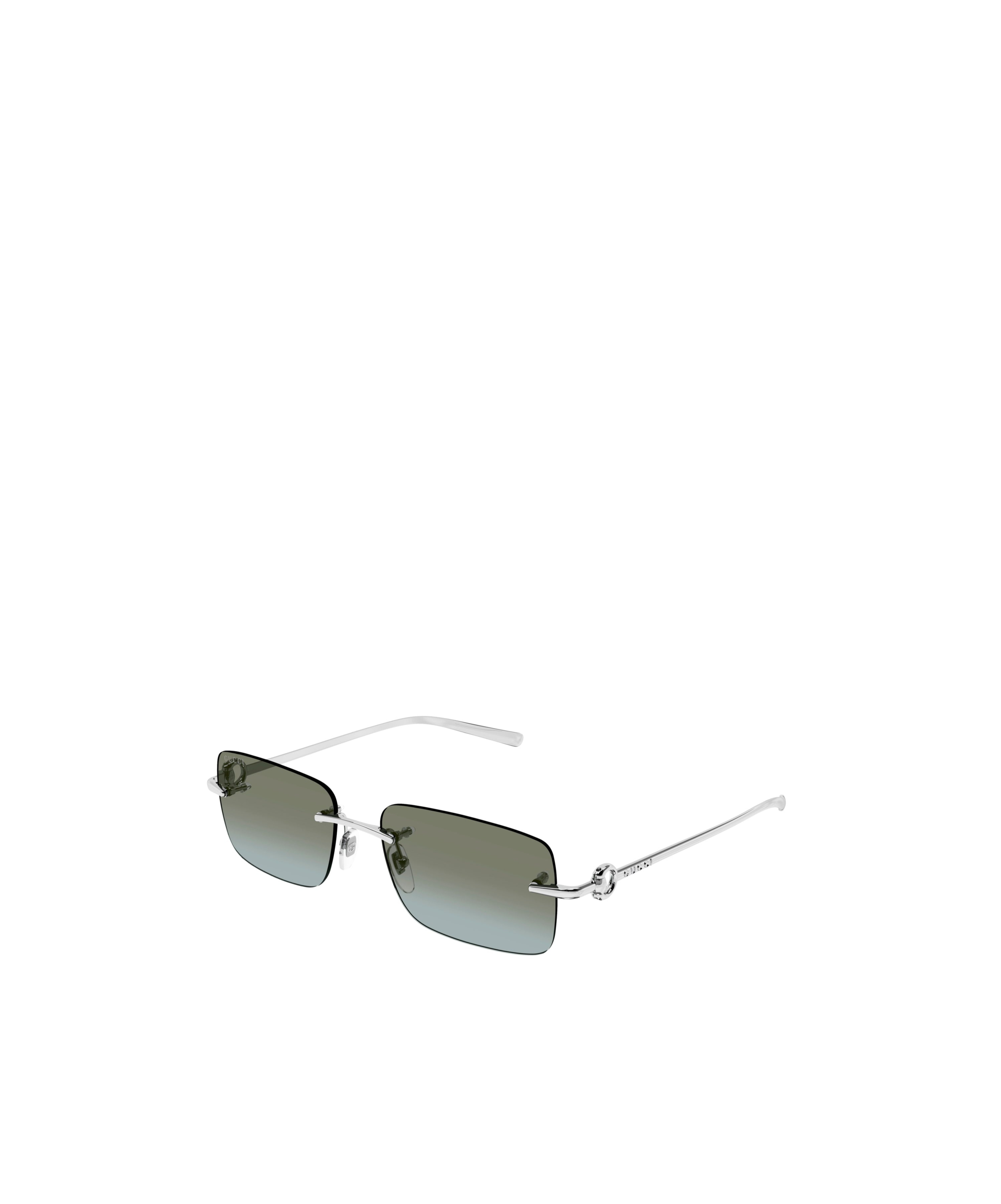 Gucci Silver-silver-brown Metal Sunglasses