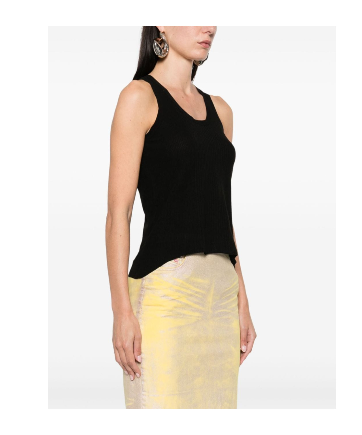 Maison Margiela Ribbed Knit Tank Top In Black