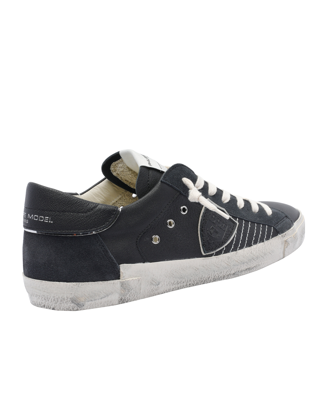 Philippe Model Lace-up Low-cut Sneakers In Black