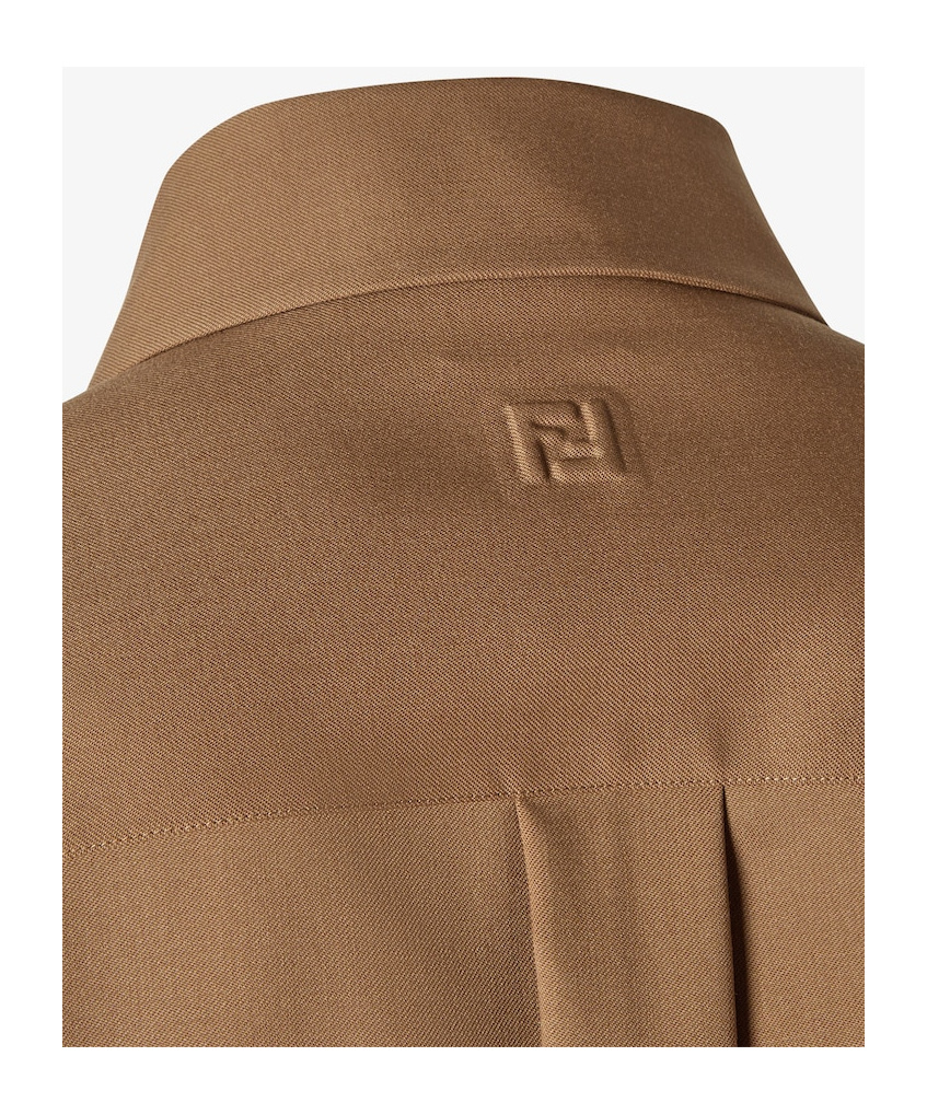 Fendi Rust-colored Wool Shirt In Brown