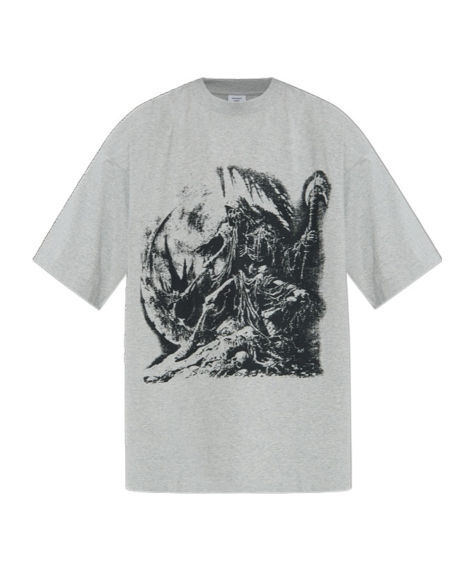 Vetements Goth Oversized Tee Grey Melange In Gray