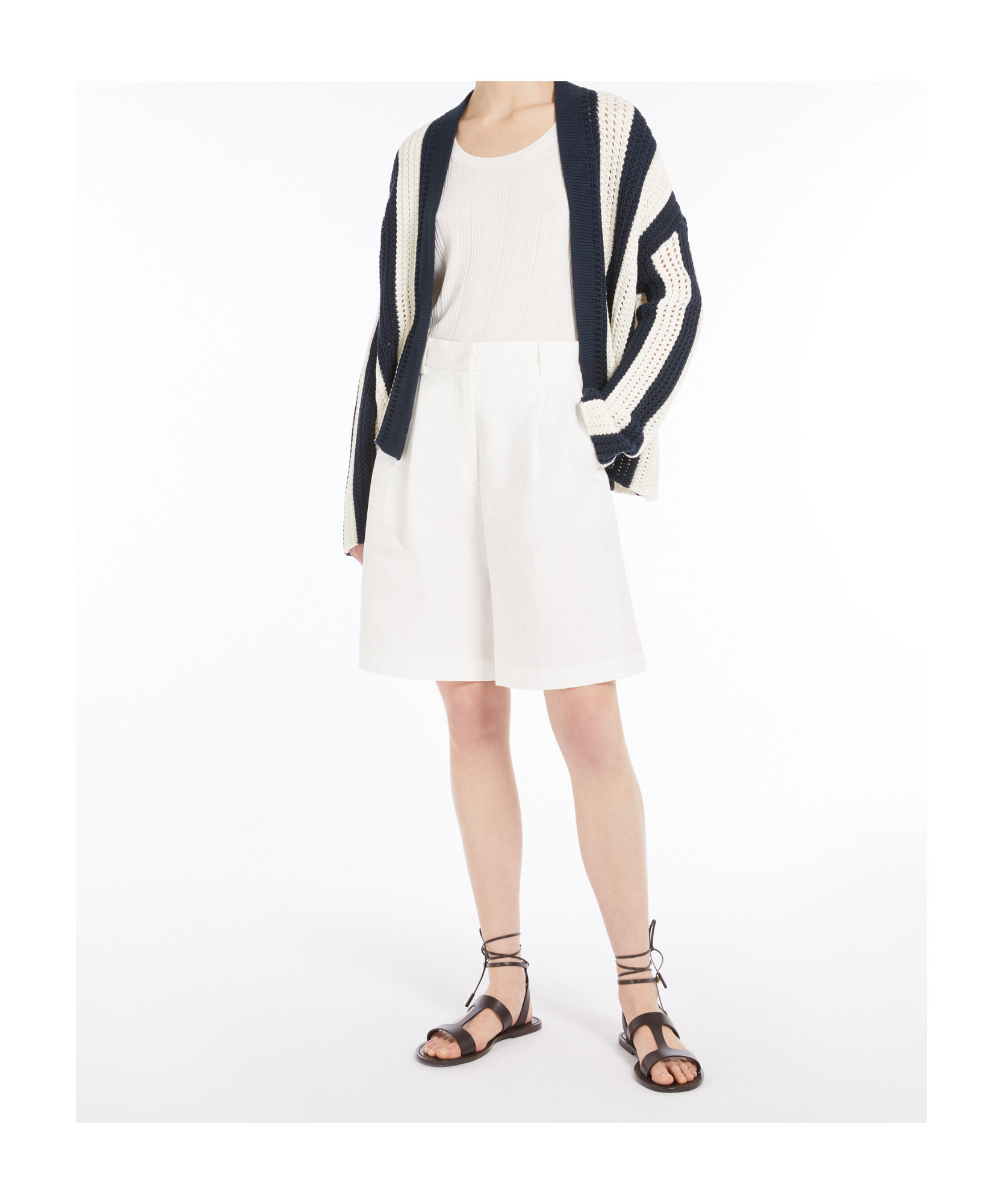 Weekend Max Mara Weekend 2 Gabon Open Cardigan Sweater In Navy Blue