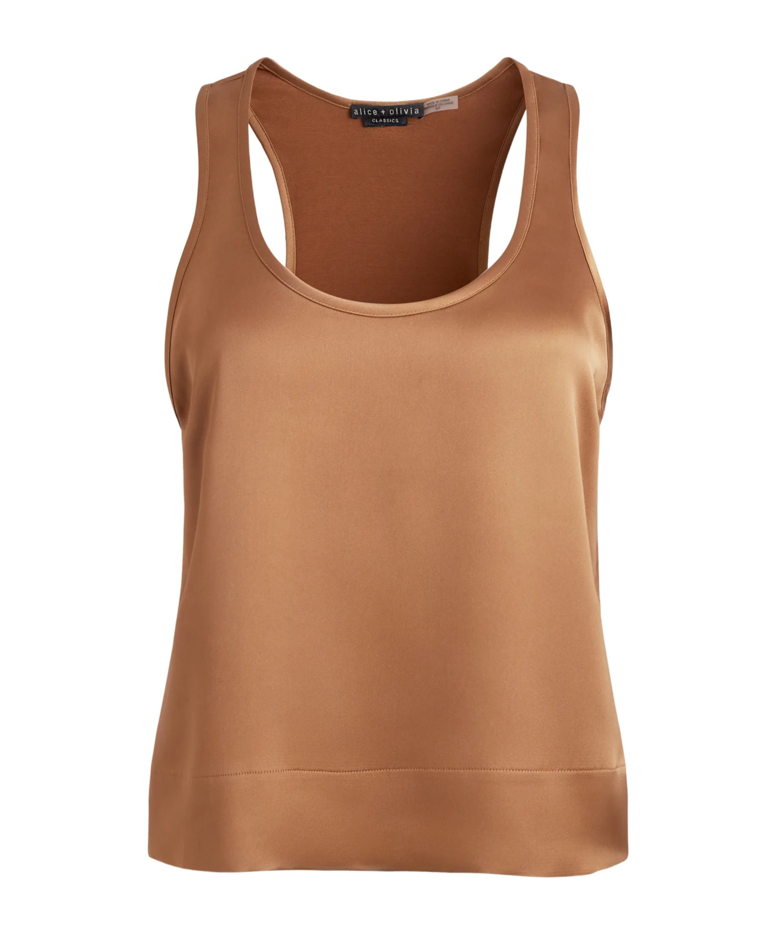 Alice And Olivia Avril Boxy Tank In Brown