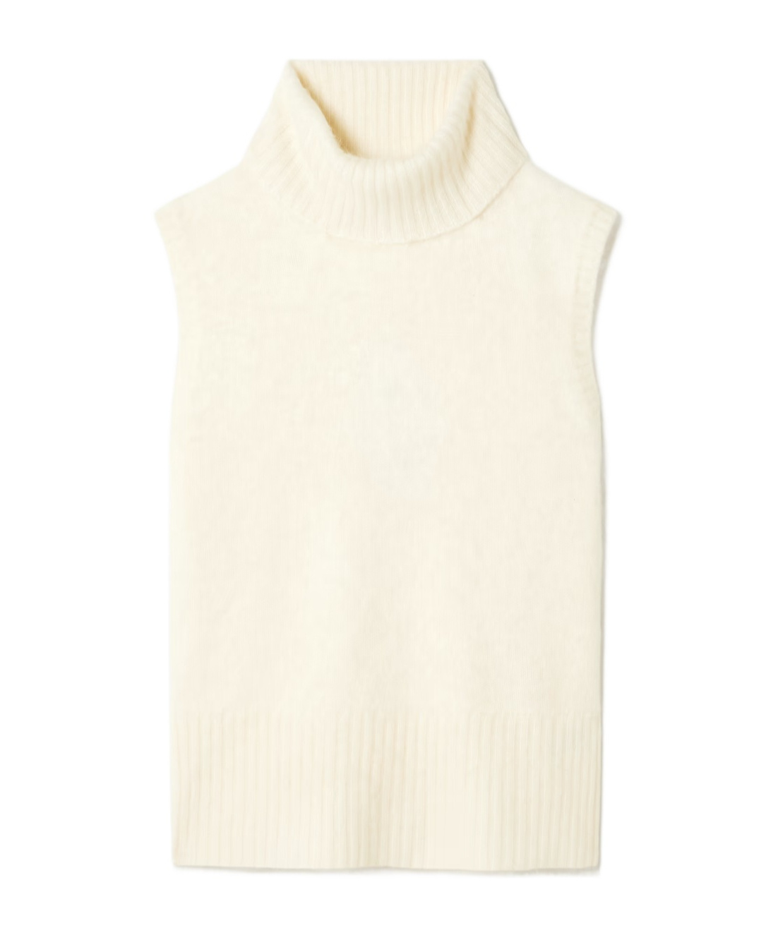 Veronica Beard Mazzy Roll-neck Sleeveless Vest In White