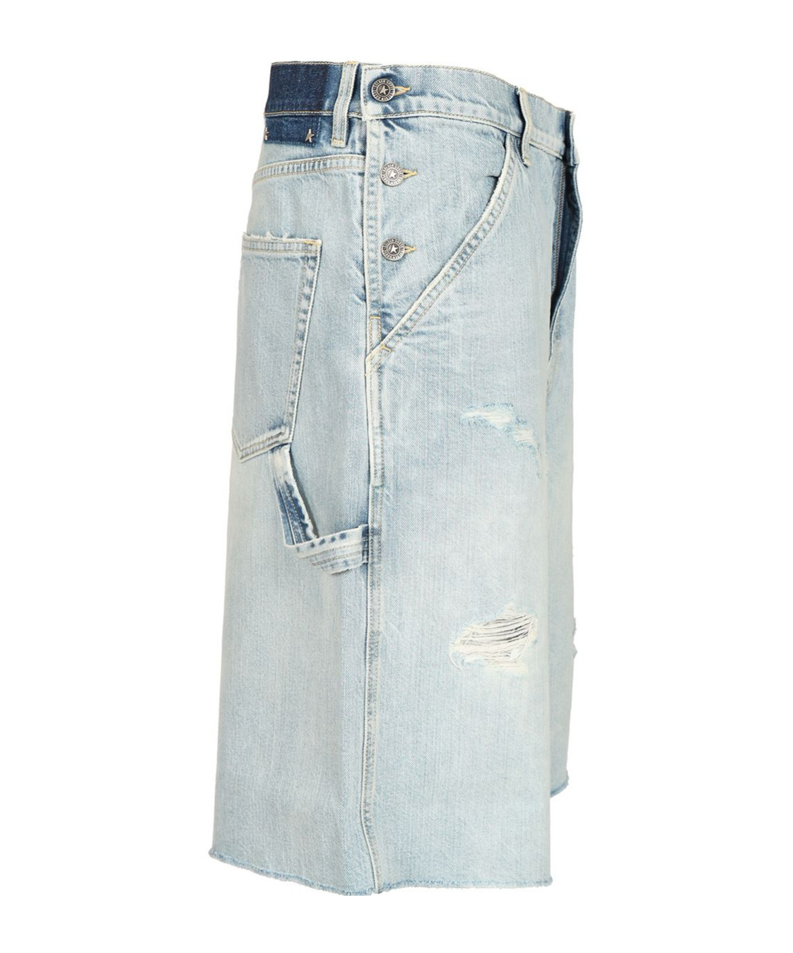 Golden Goose Denim Mike Shorts In White