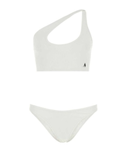 Attico Logo Patch Ribbed Bikini In White