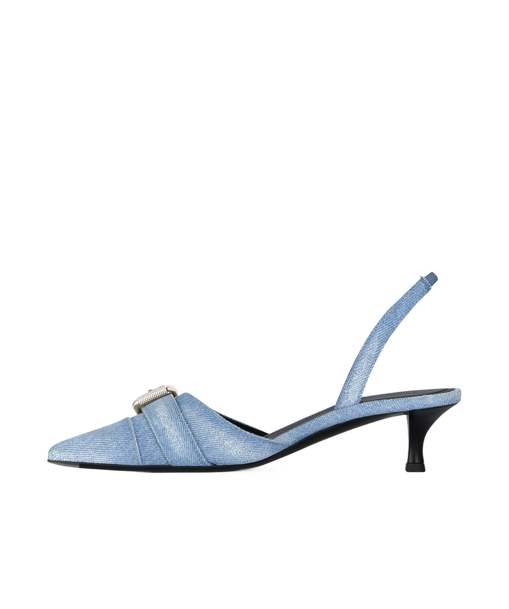 Givenchy Voyou Denim Buckle Slingback Pumps In Blue