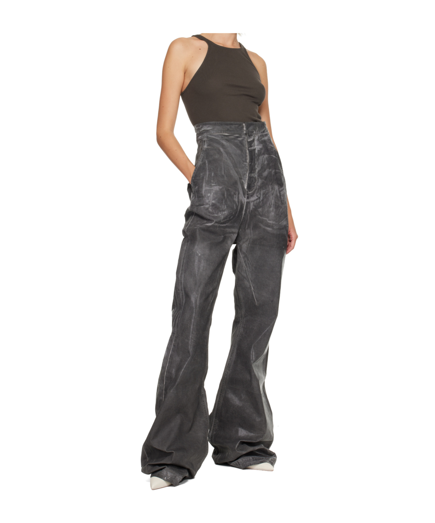 Rick Owens Drkshdw Concordians Racer Vest In Gray