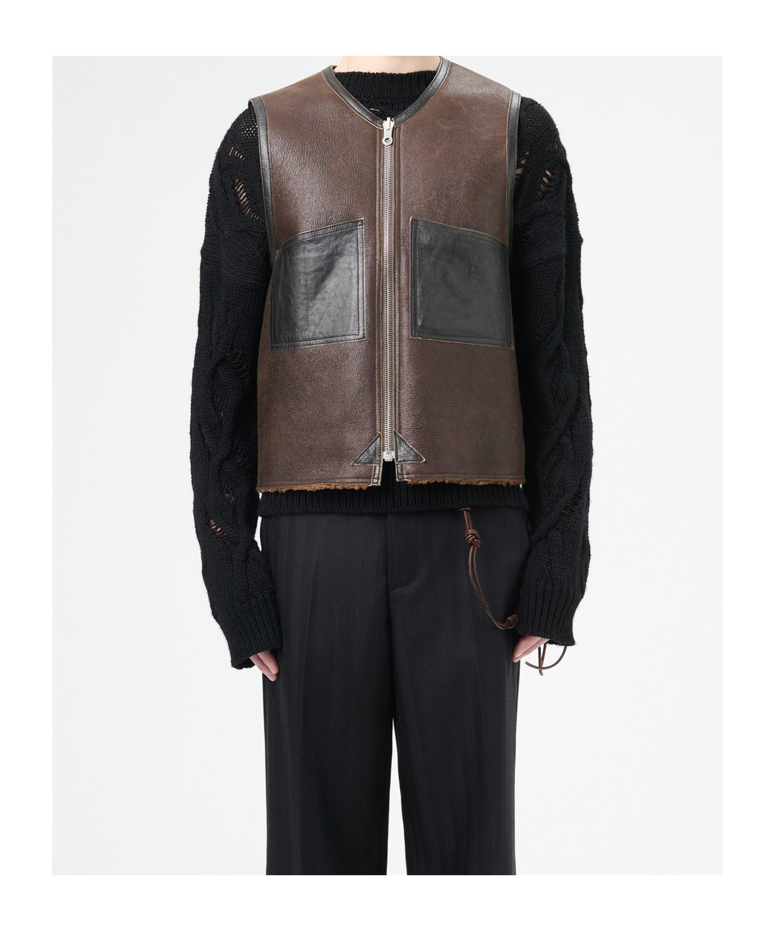 Our Legacy Double-sided Wool Vest In Black