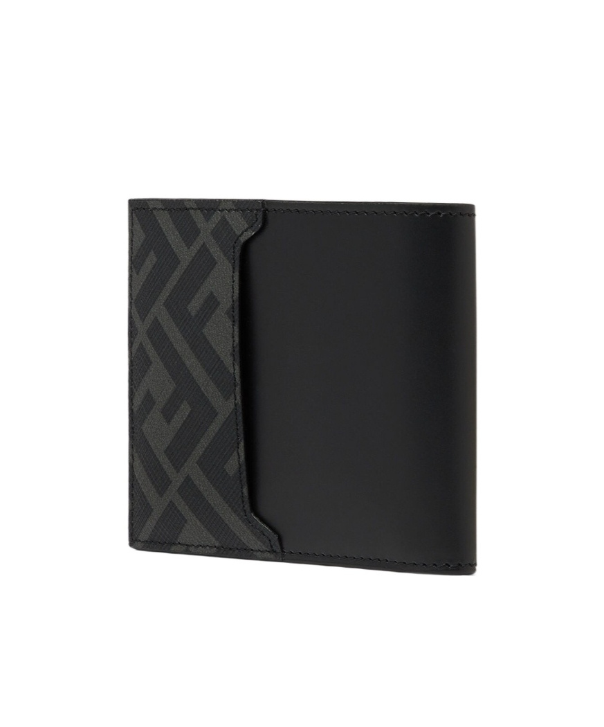 Fendi Ff Bi-fold Leather Wallet In Black