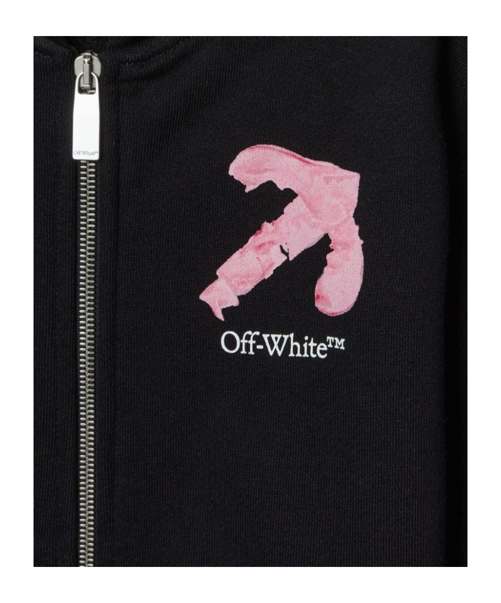 OFF-WHITE ARROW ACRYLIC COTTON HOODIE 