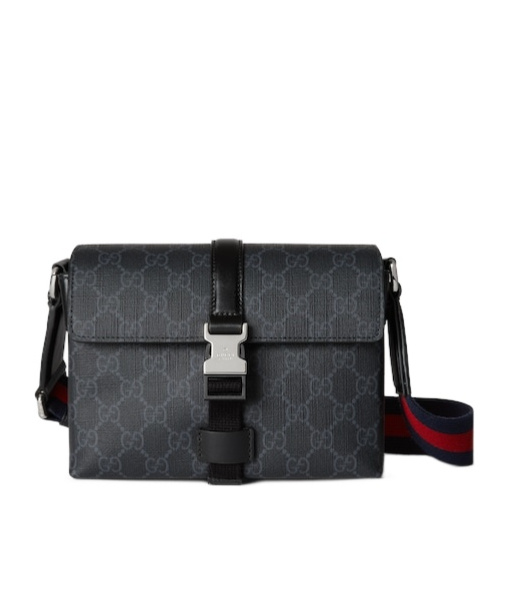 Gucci Black Crossbody Bag With Metallic Buckle In Black