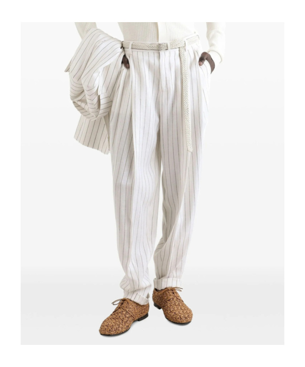 Dolce & Gabbana Striped Tailored Trousers In White
