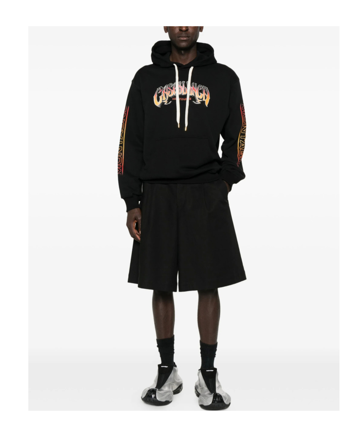 Casablanca Logo Hooded Sweatshirt In Black