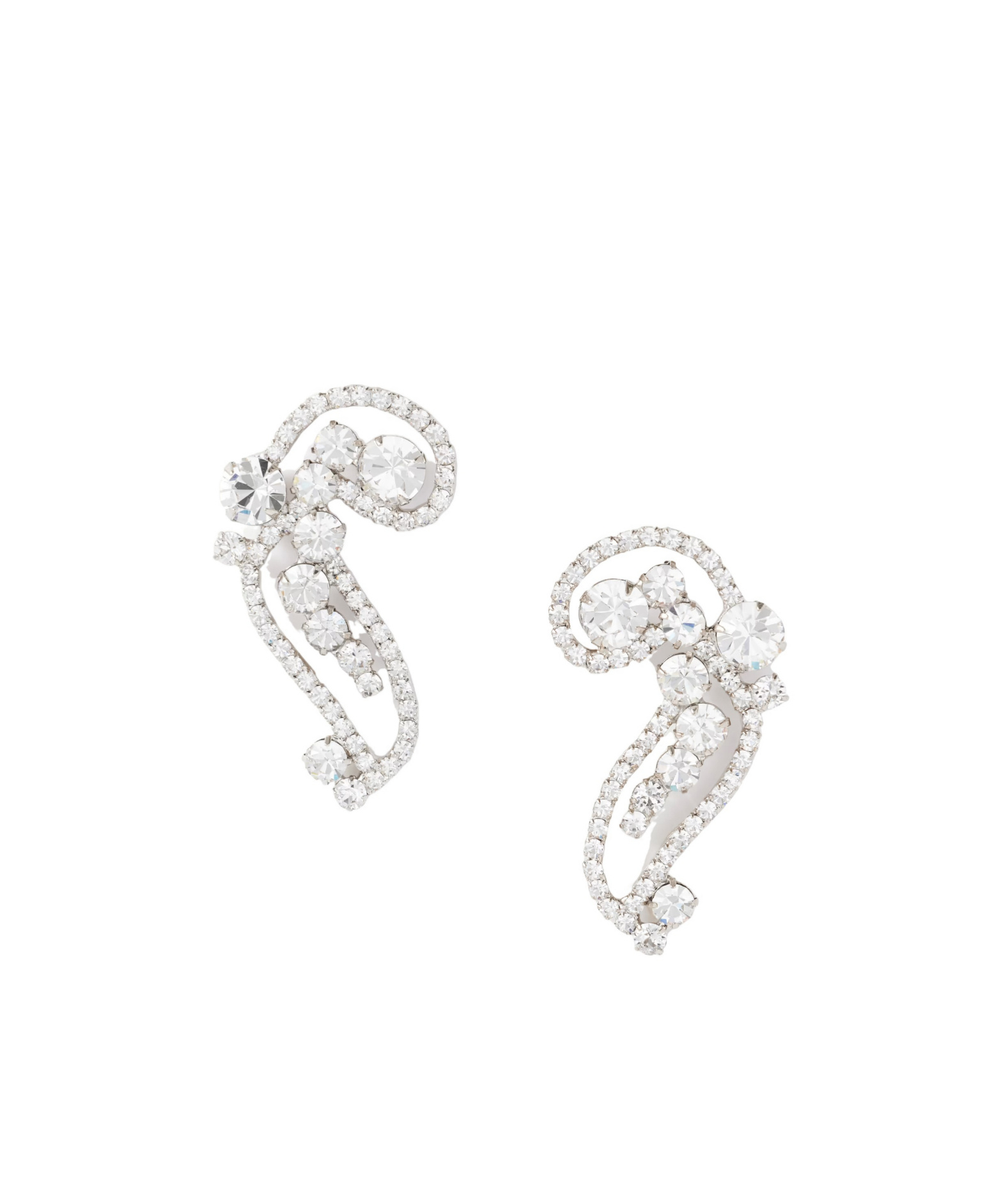 Jennifer Behr Lilah Silver-tone Crystal Earrings In Metallic