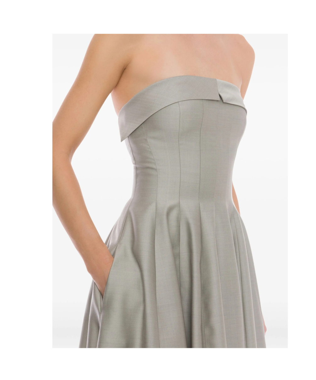 Alberta Ferretti Off-shoulder A-line Skirt In Gray