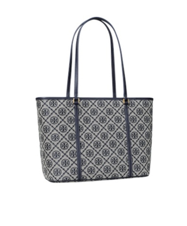 Tory Burch T Monogram Small Zip Tote In Gray