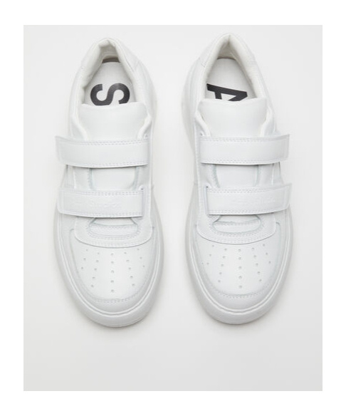 Shop Acne Studios Touch-strap Platform Sneakers In White