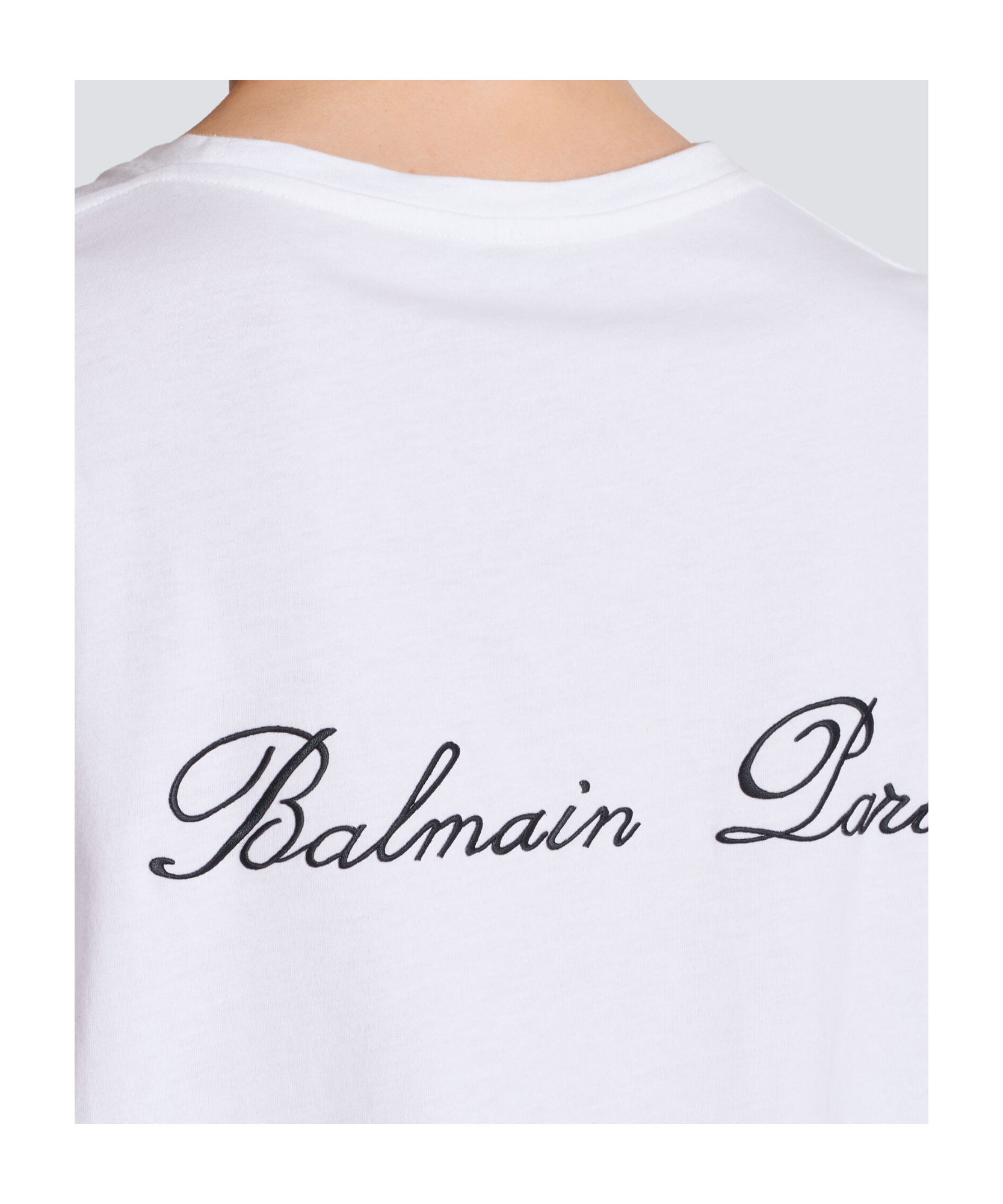 Shop Balmain Embroidered Signature T-shirt