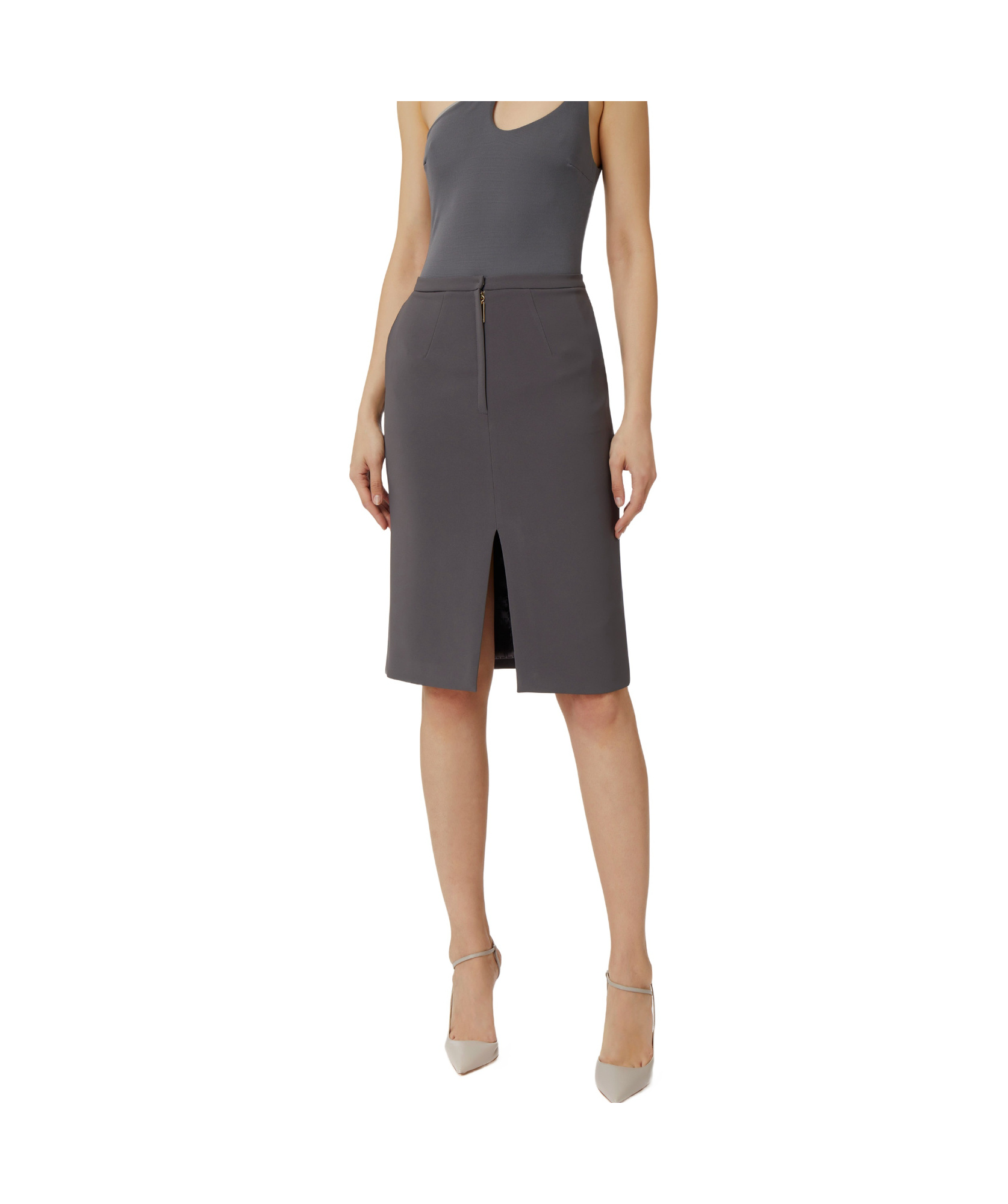 Elisabetta Franchi Slit Skirt In Black
