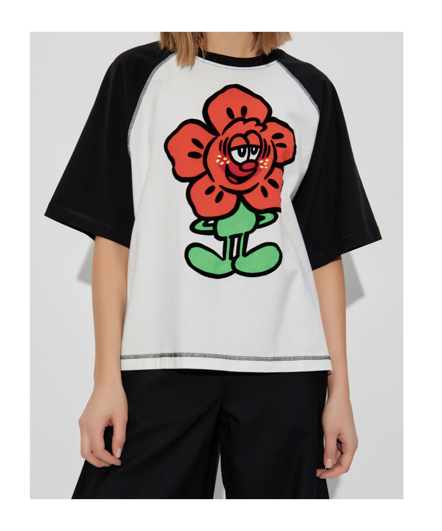Kenzo Open-necked Black Shirt In White