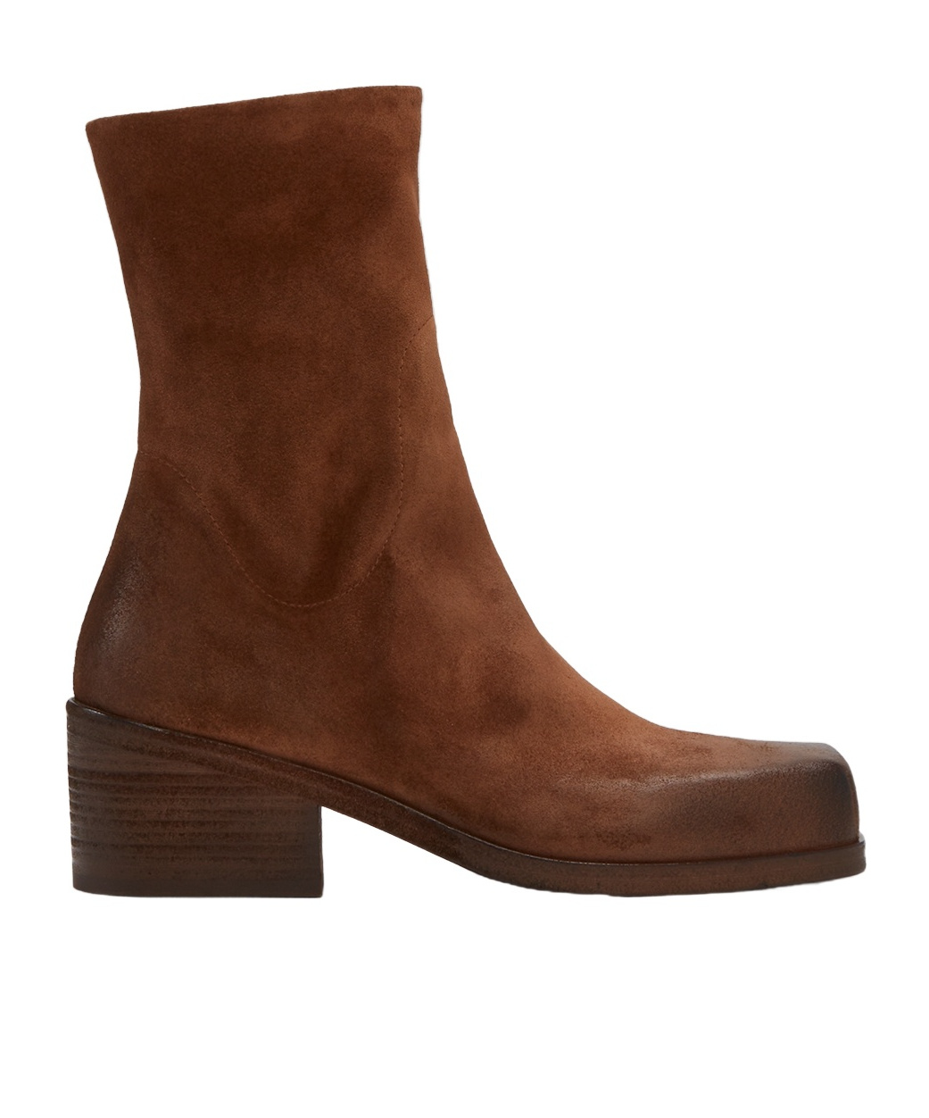 Marsèll 55mm Square-toe Suede Boots In Brown