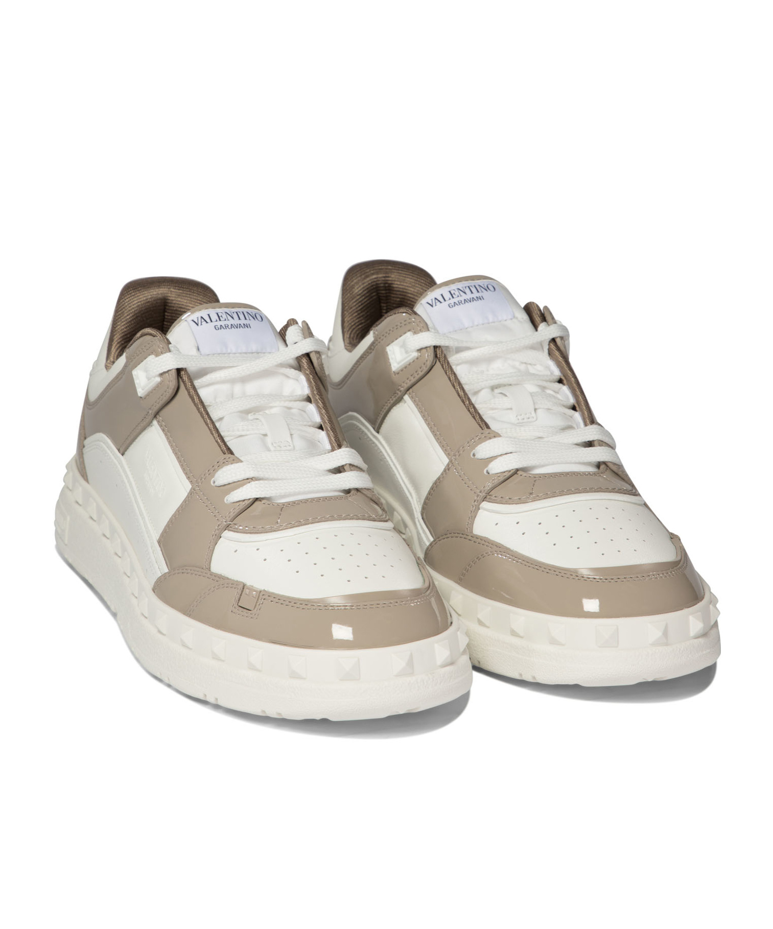 Valentino Freedots Leather Sneakers In White
