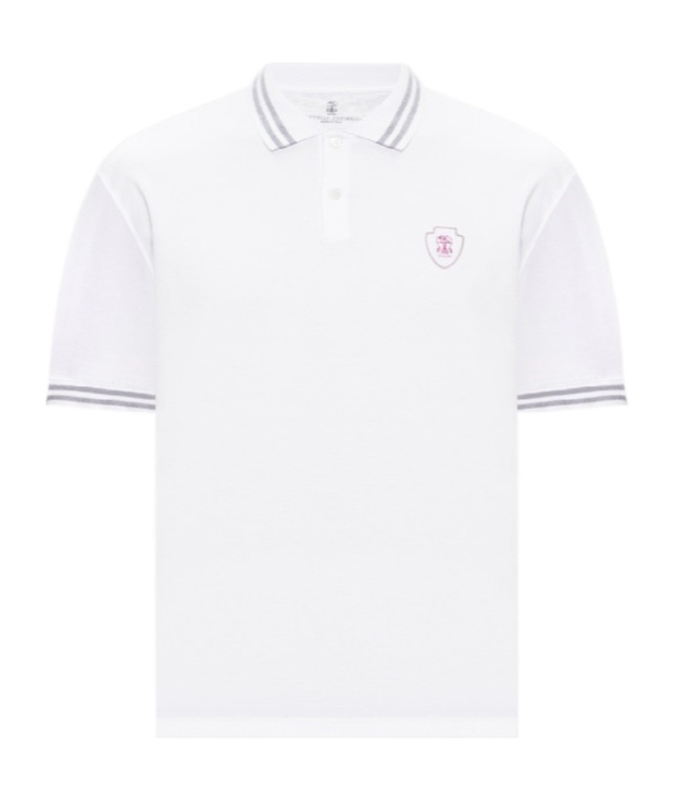 Brunello Cucinelli White Logo Polo Shirt In White