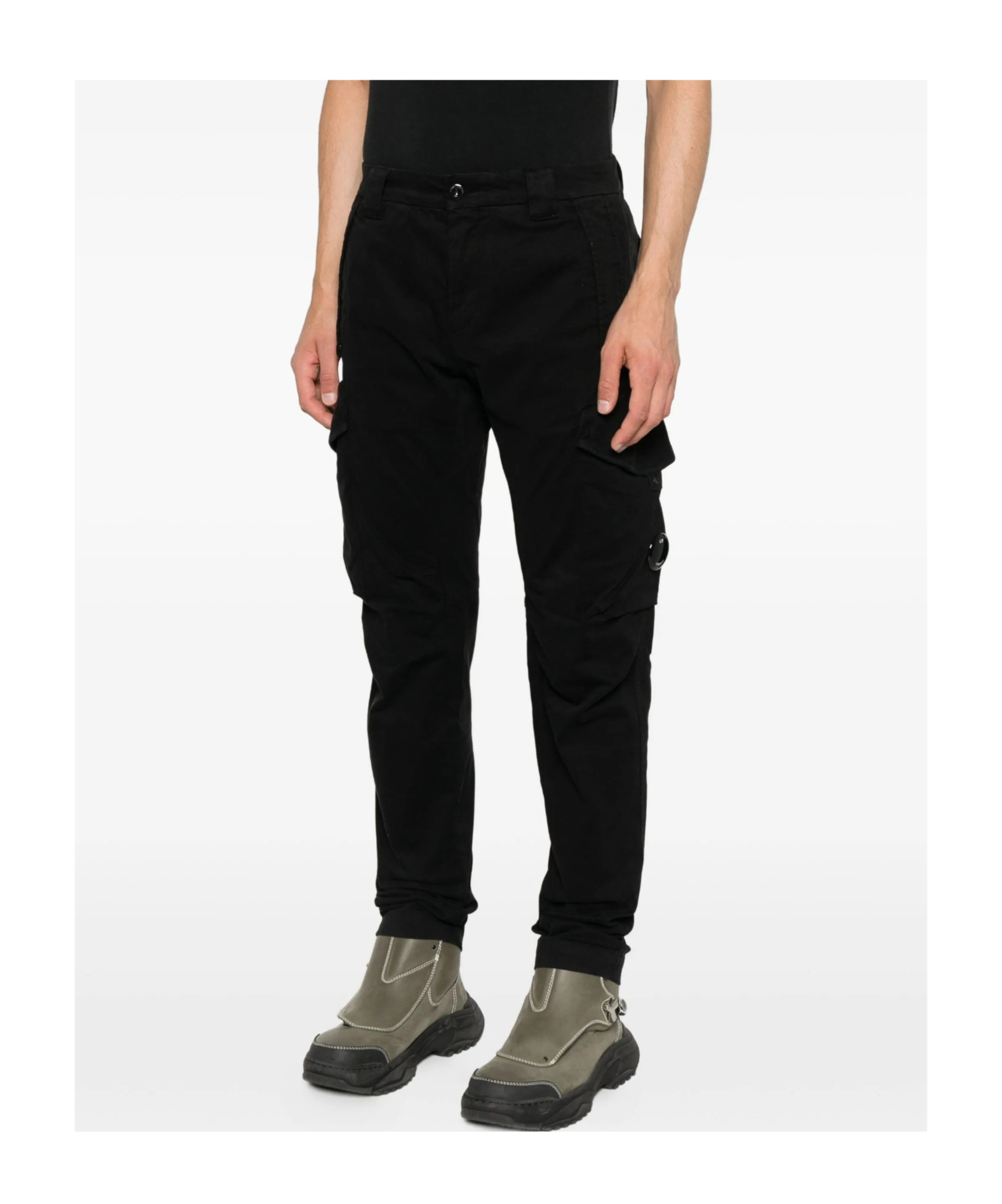 C.p. Company Cp Company Cargo Pant In Stretch Satin In Black