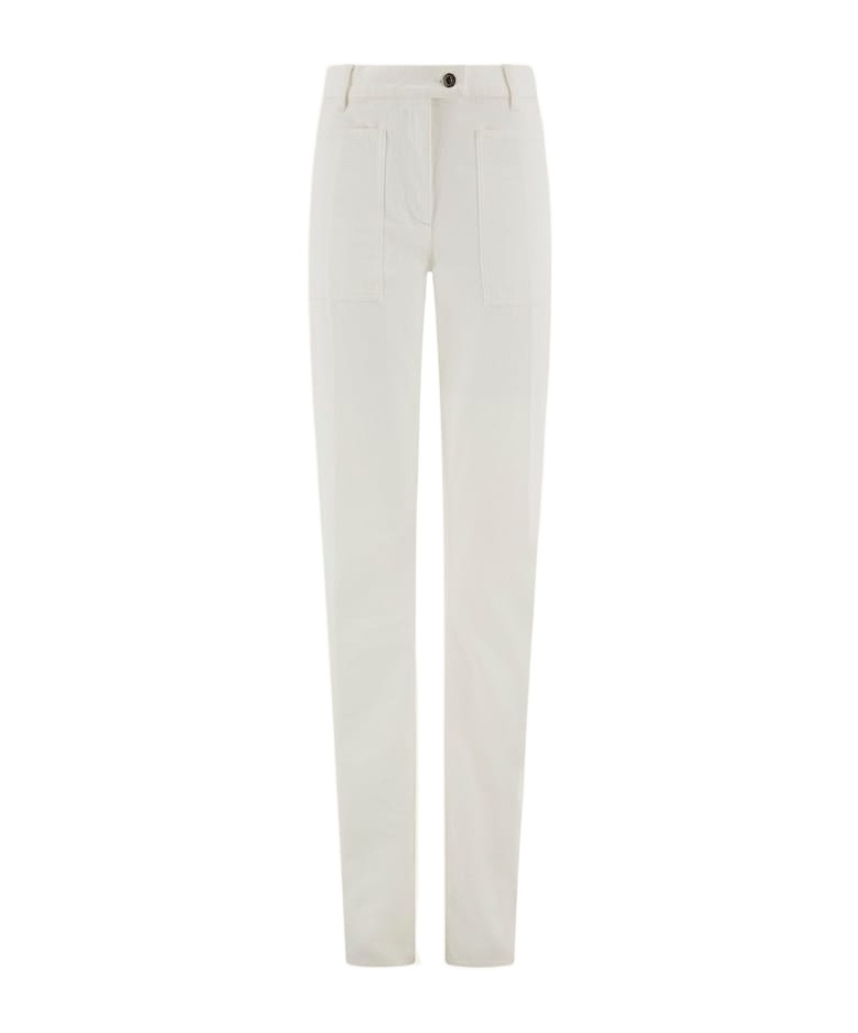 Ferragamo Five Pocket Trouser In White