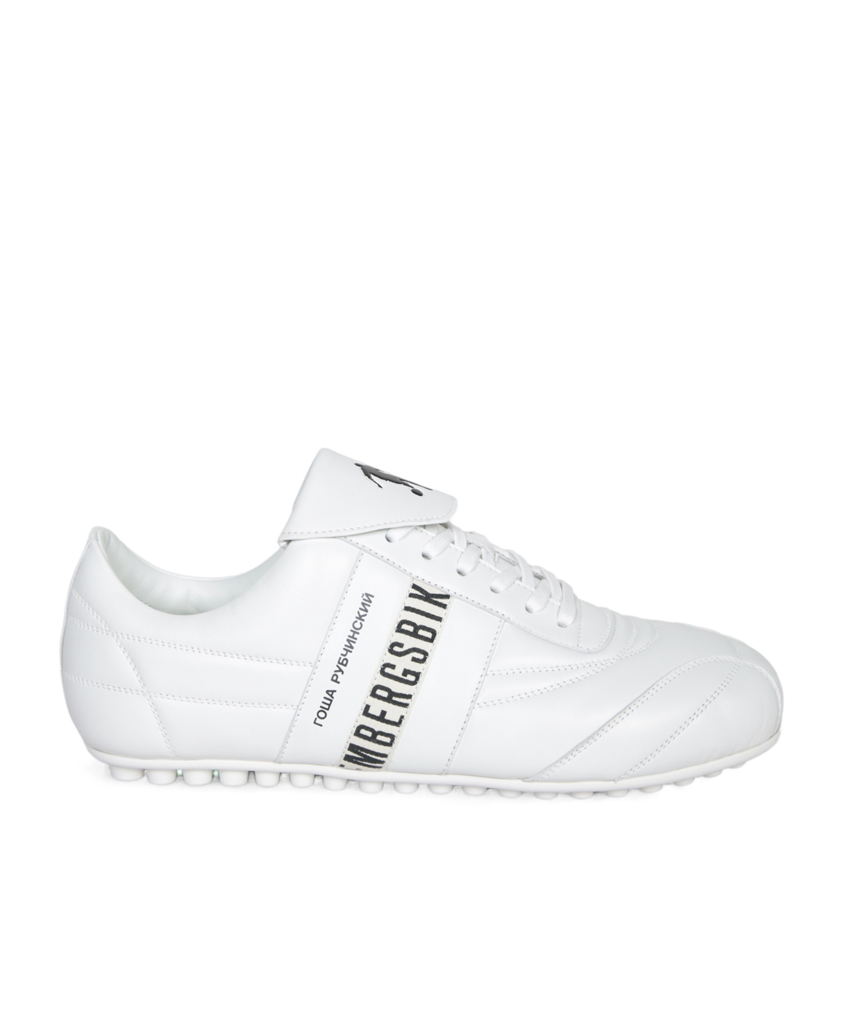 Bikkembergs X Gosha Quilted Leather Sneakers In White