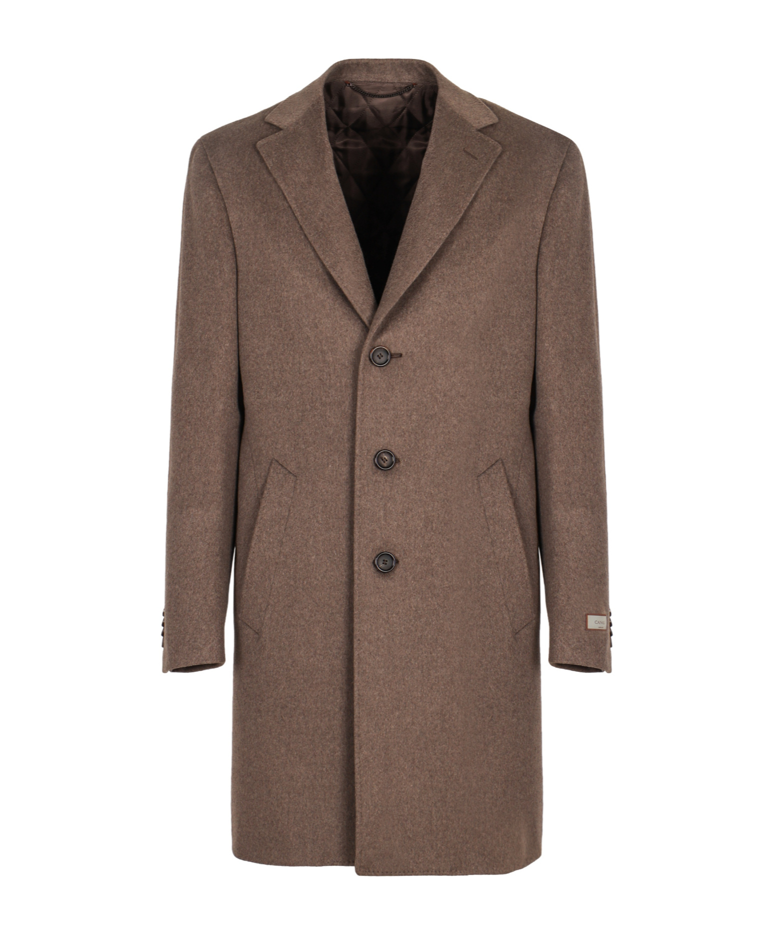 Canali Long-sleeved Coat In Brown