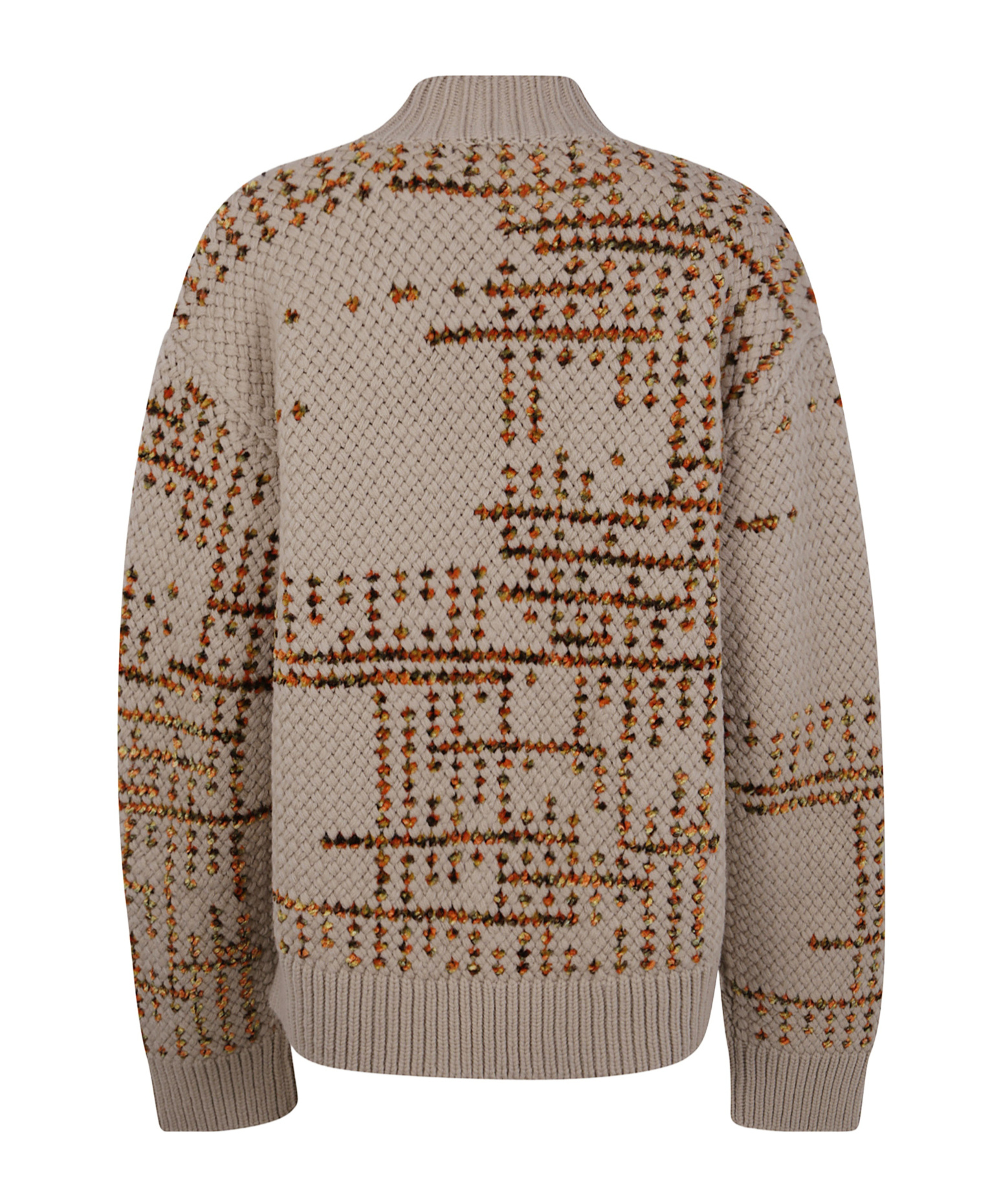 Dries Van Noten Crew Neck Sweater In Mixed Wool In Neutral
