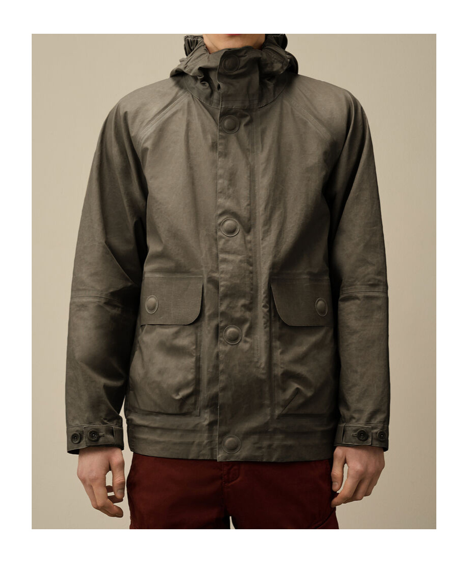 C.p. Company Long Sleeve Hooded Casual Jacket In Brown