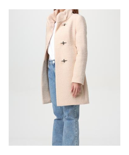 Shop Fay High-necked Coat In Nude