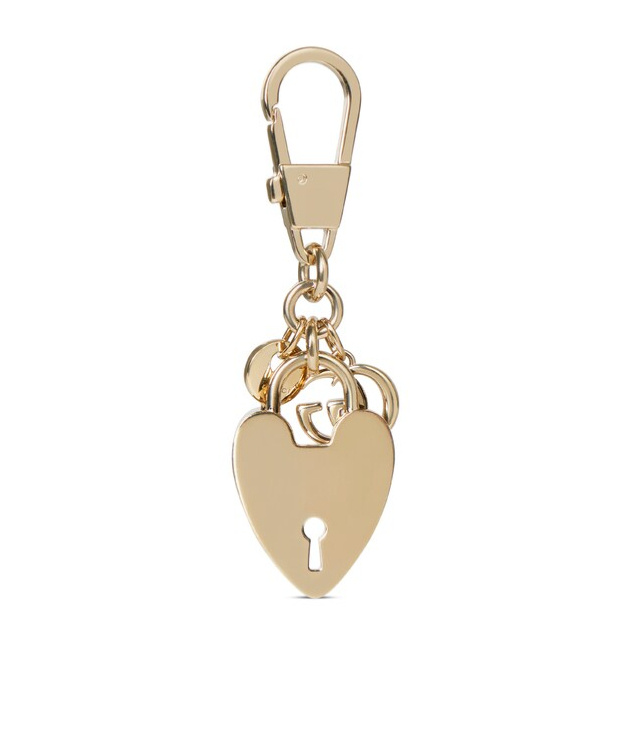 Gucci Heart-shaped Keychain In Metallic