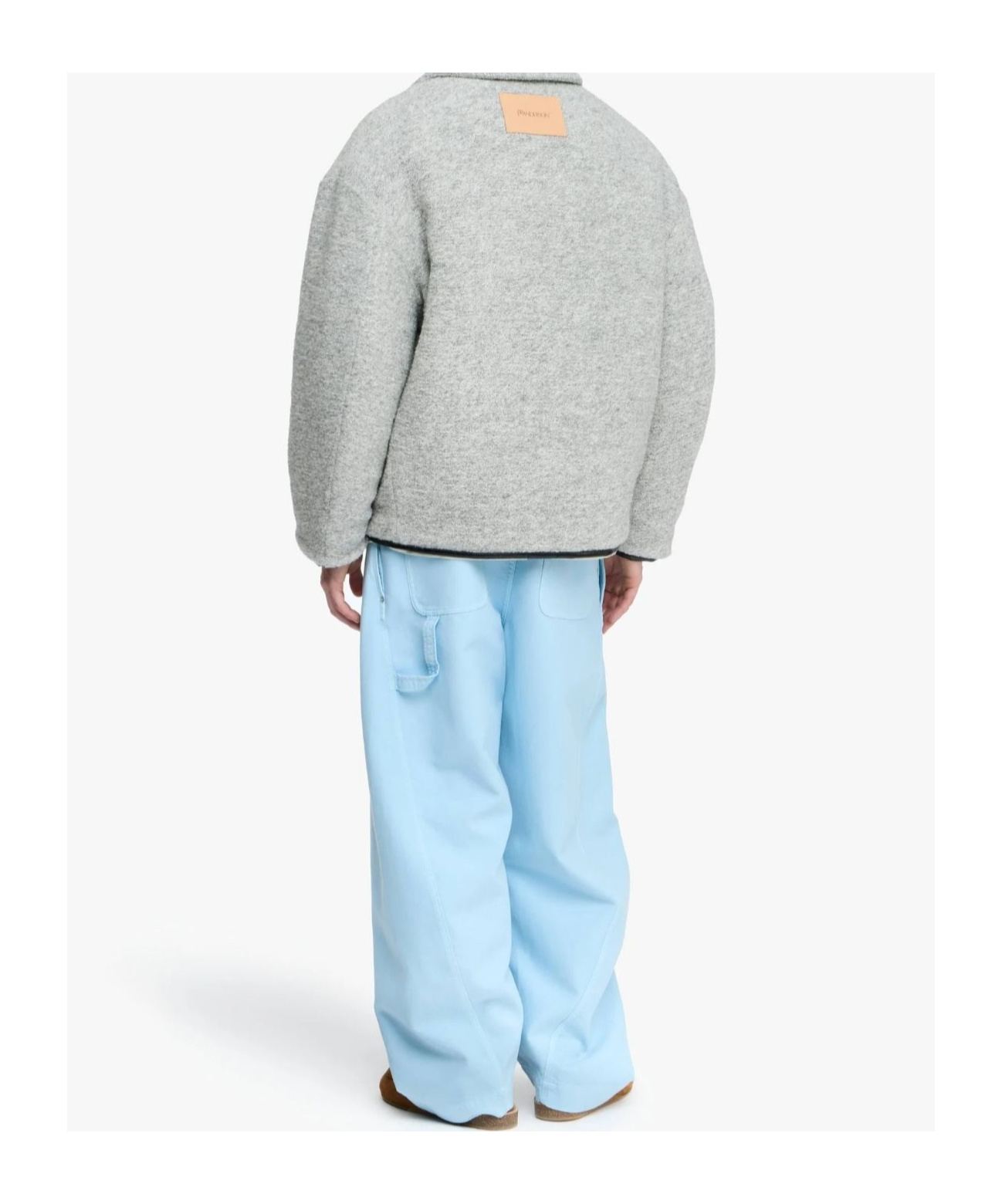 Jw Anderson Wool-blend Contrast Trim Jacket In Gray