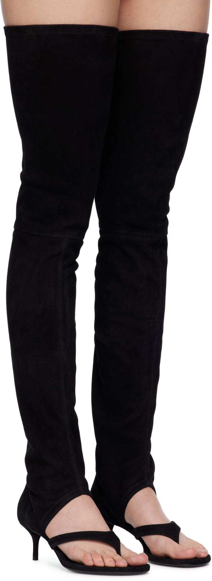 Alaïa Stretch Suede 55 High Boots In Black