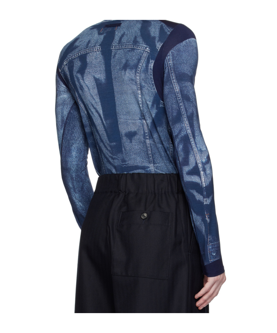 Jean Paul Gaultier Blue Trompe L'œil Turtleneck