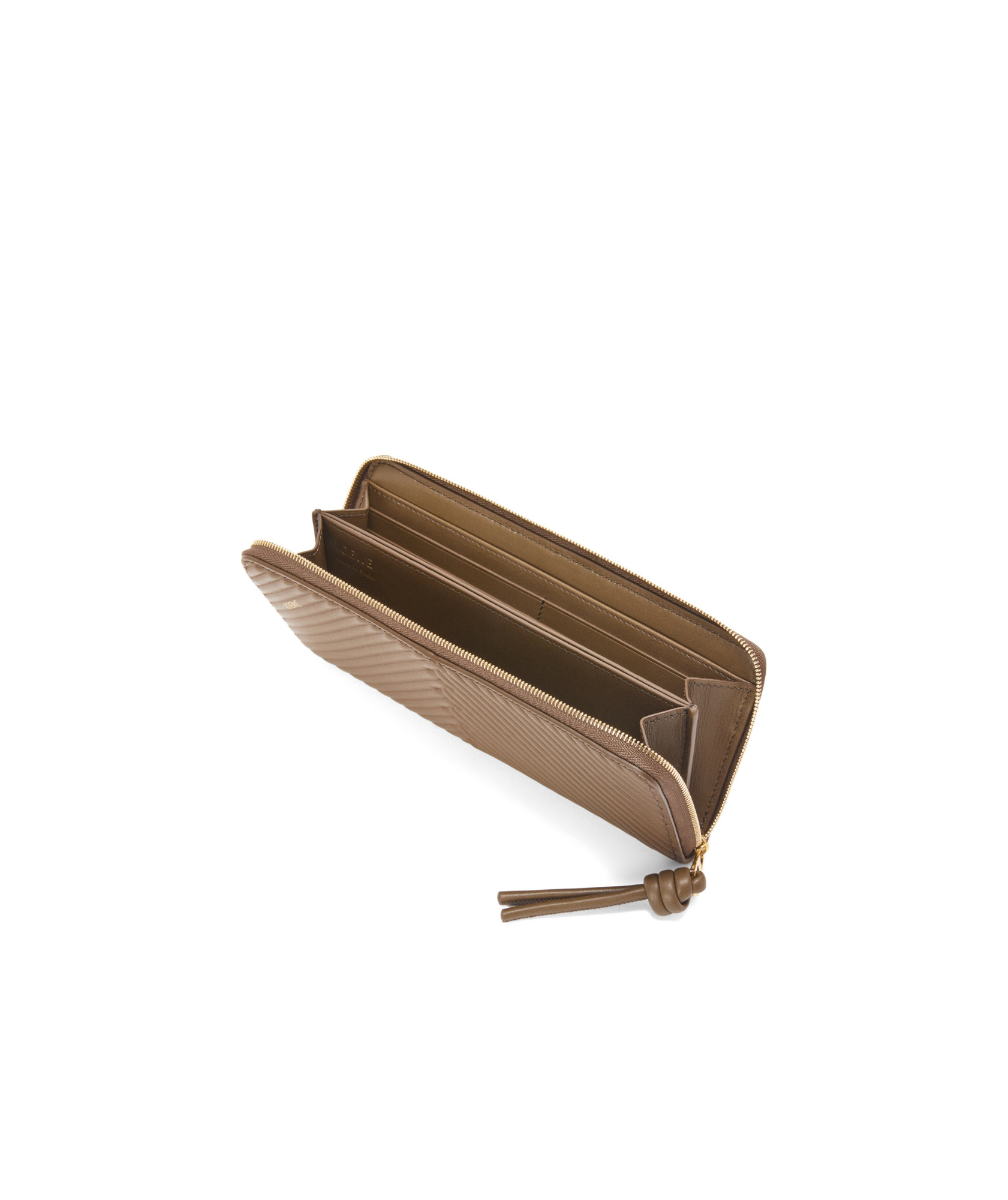 Loewe Logo Zipper Wallet In Brown