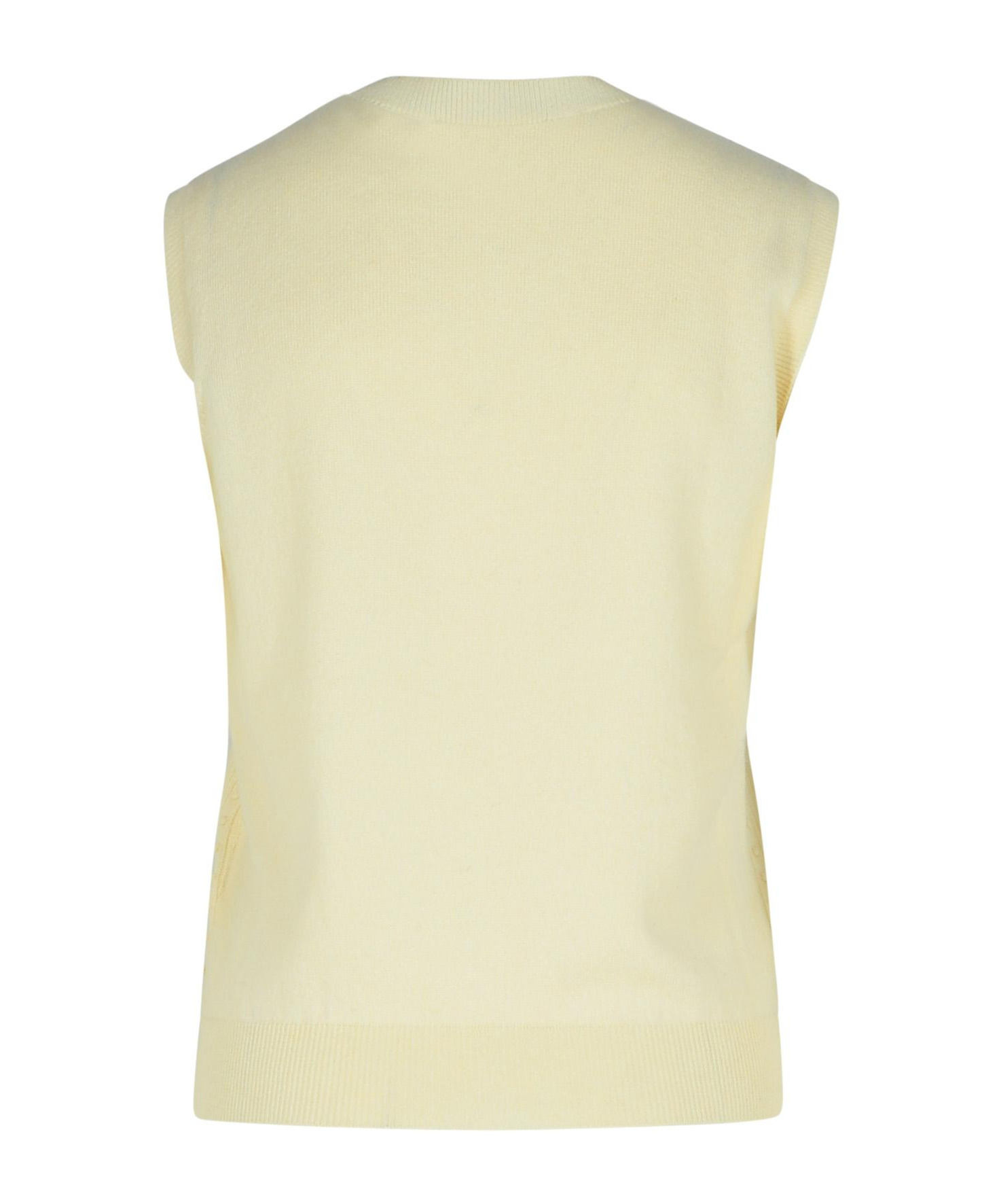 Shop Fabiana Filippi Crew Neck Knitted Vest In Nude