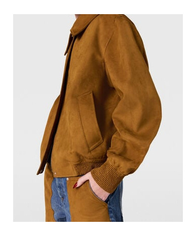 Stella Mccartney Boxy Collared Field Jacket In Brown
