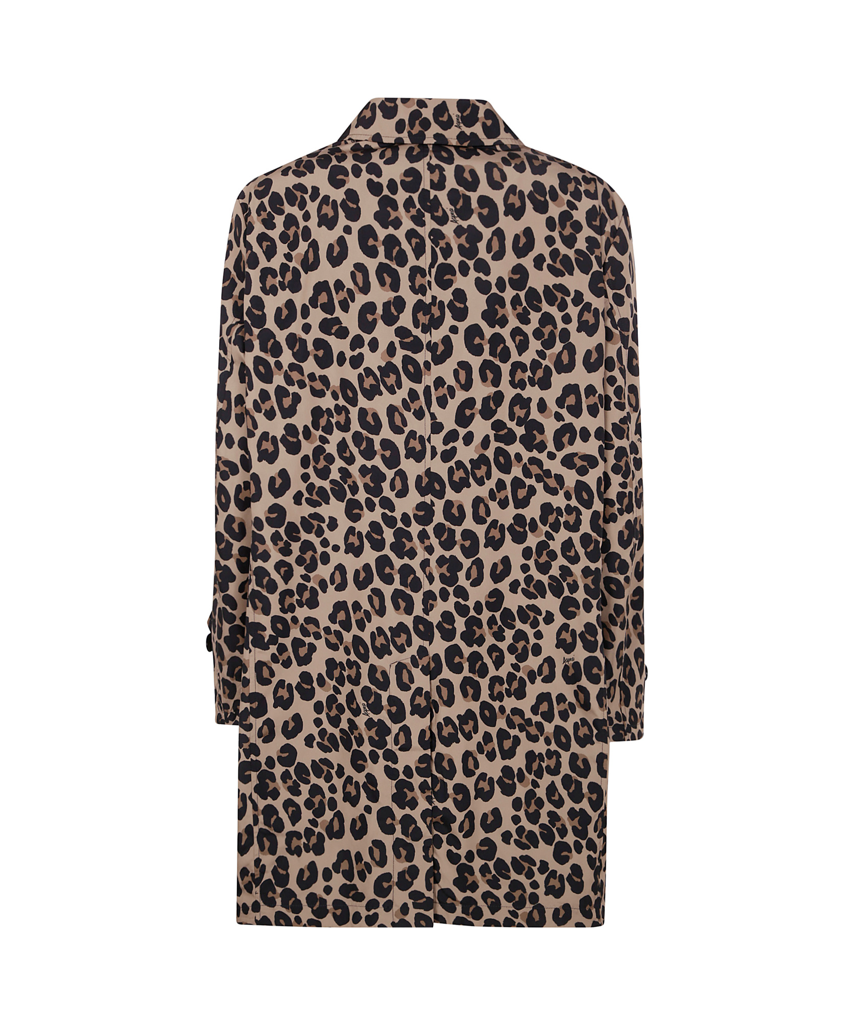 Aspesi Leopard-print Single-breasted Coat In Black