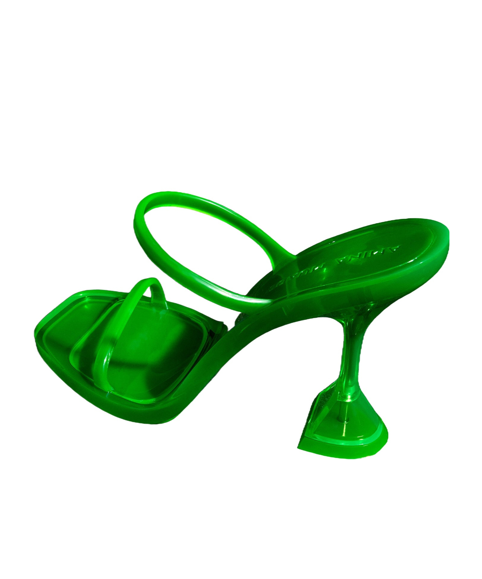 Shop Amina Muaddi Open-toed High-heeled Sandals In Green