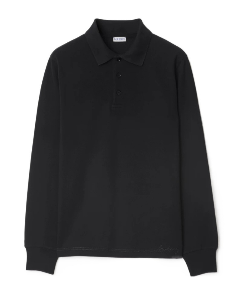 Burberry Short-sleeve Wool Polo Shirt In Black