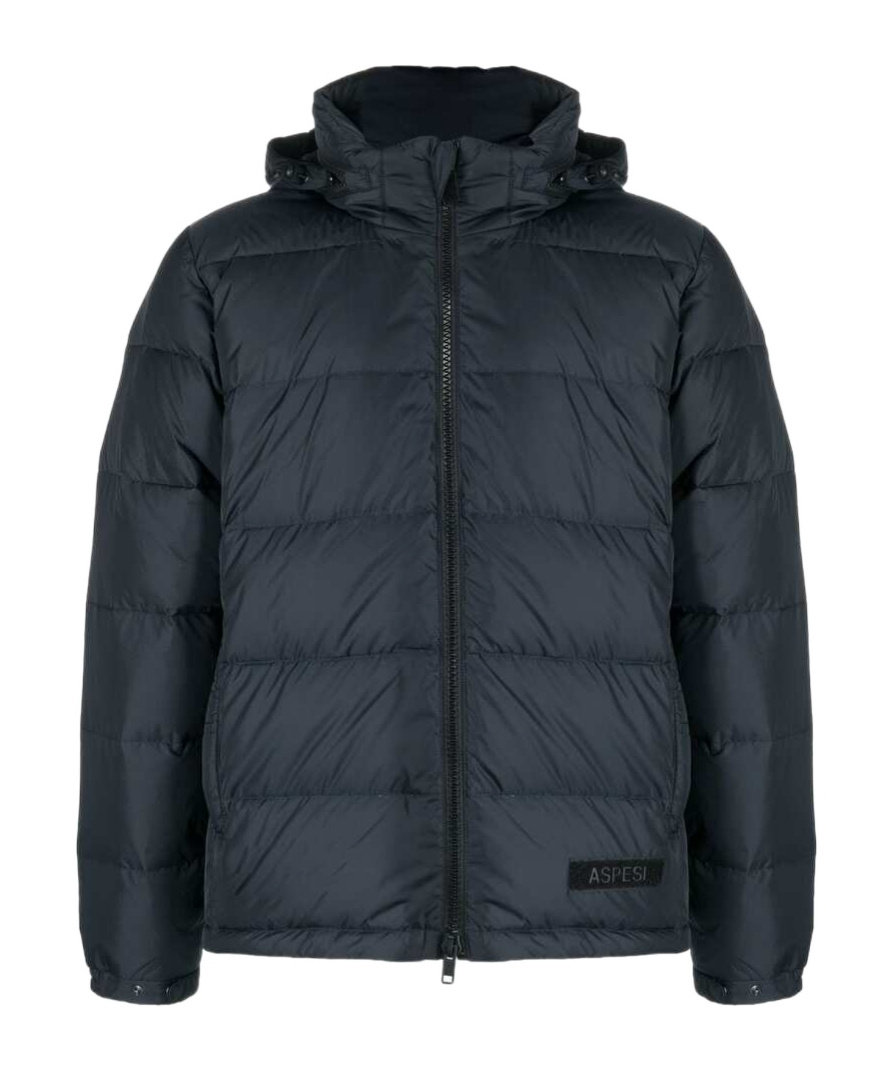 Aspesi Logo Patch Padded Jacket In Black