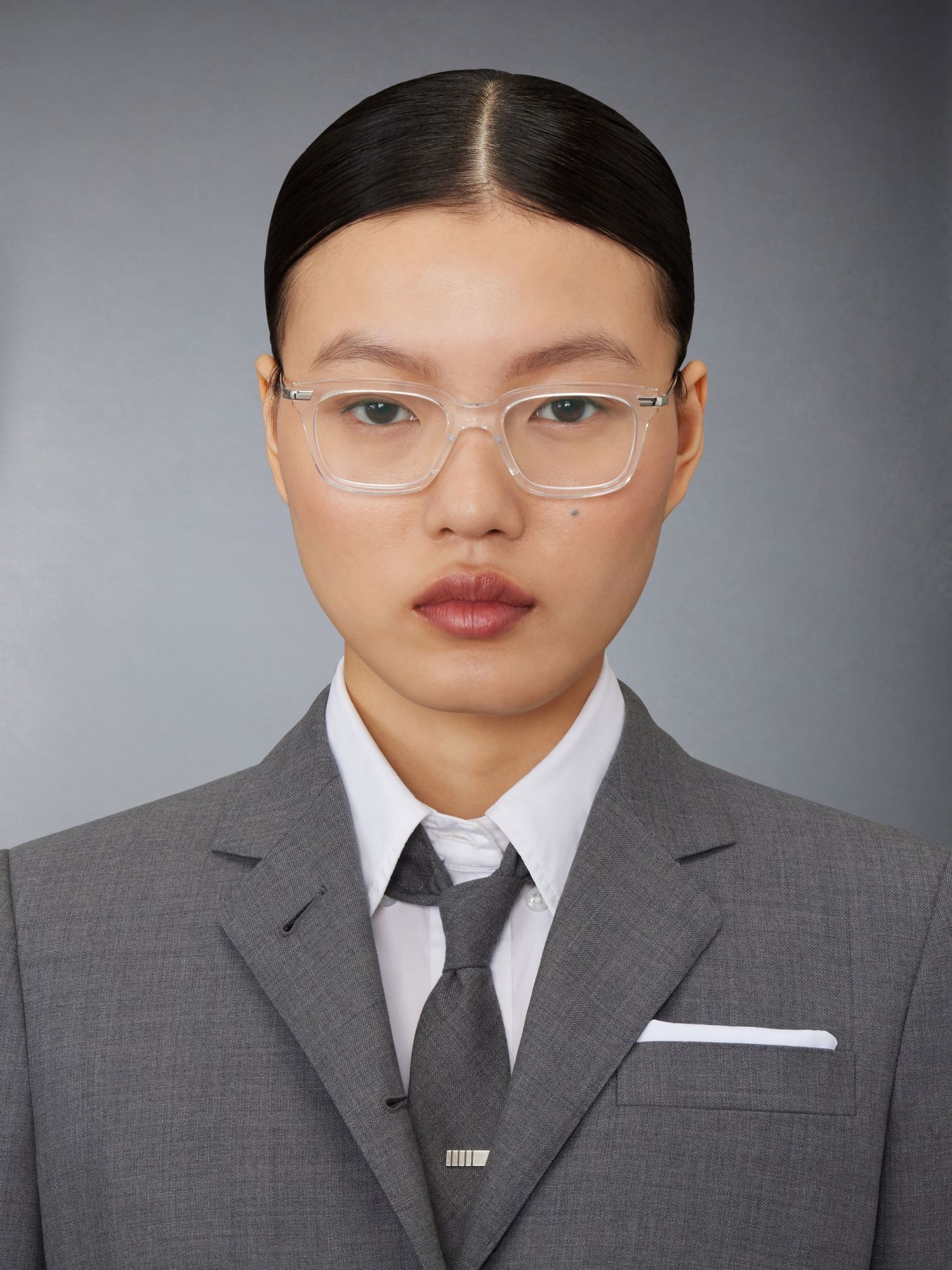Thom Browne Square-frame Glasses In Gray