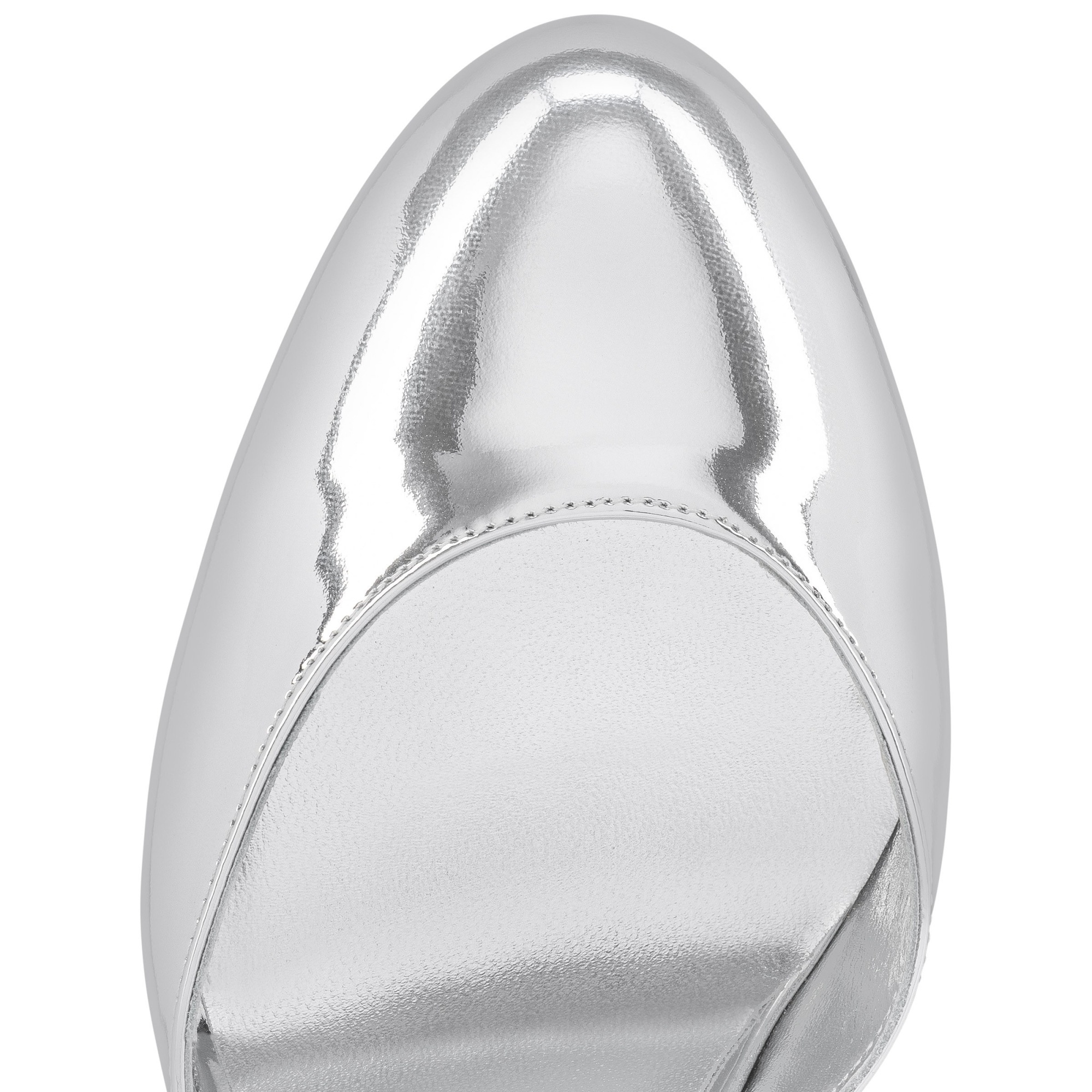 Shop Christian Louboutin Round-headed High-heeled Sandals In White