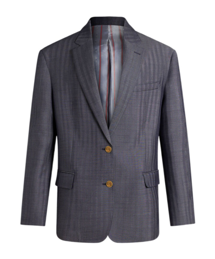 Etro Logo-engraved Buttons Oversized Jacket In Black