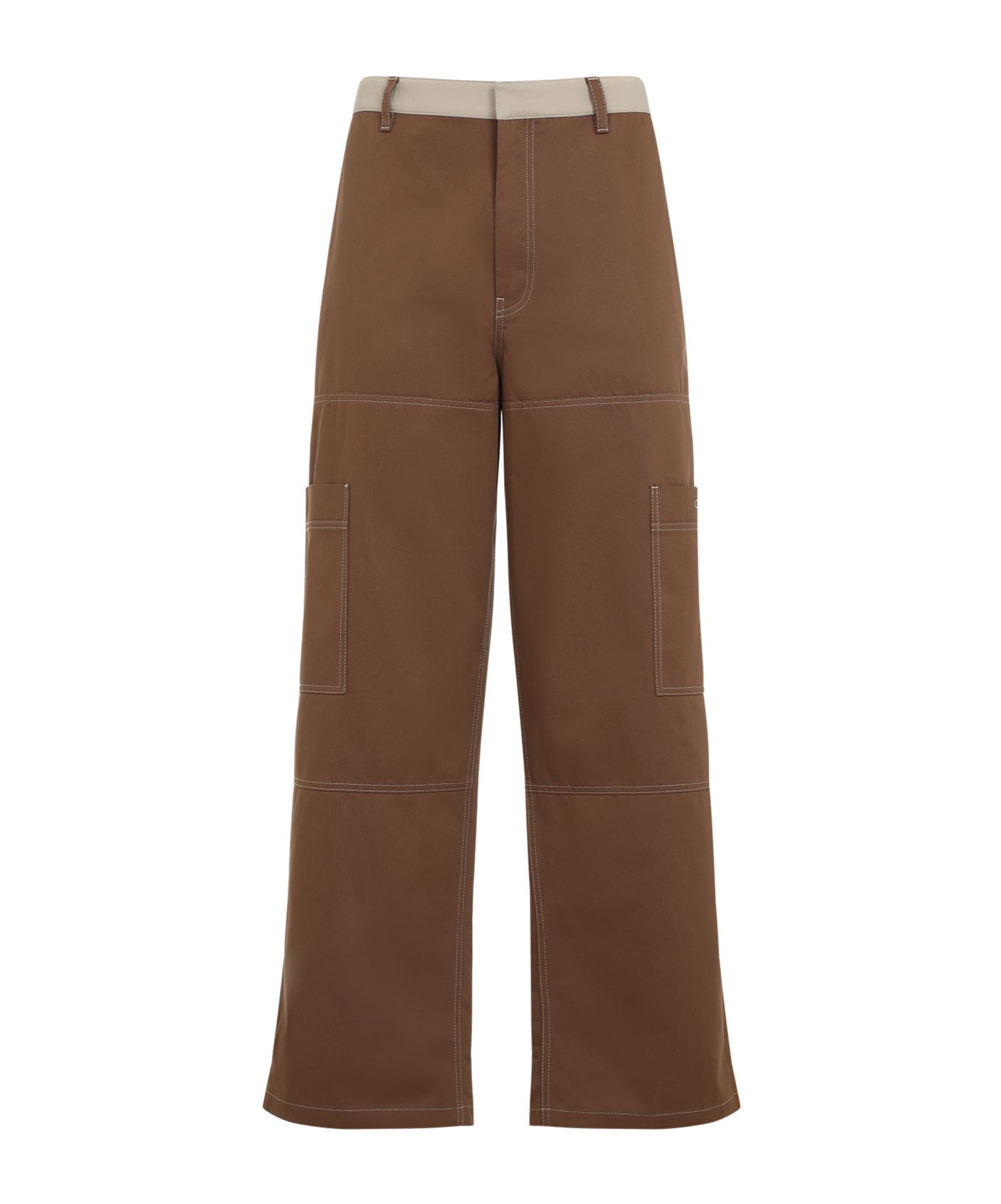 Off-white Stitch Cotgab Straight Cargo Pants In Green